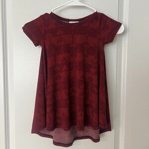 Lularoe Red Tunic Top Dress Girl's Size 2